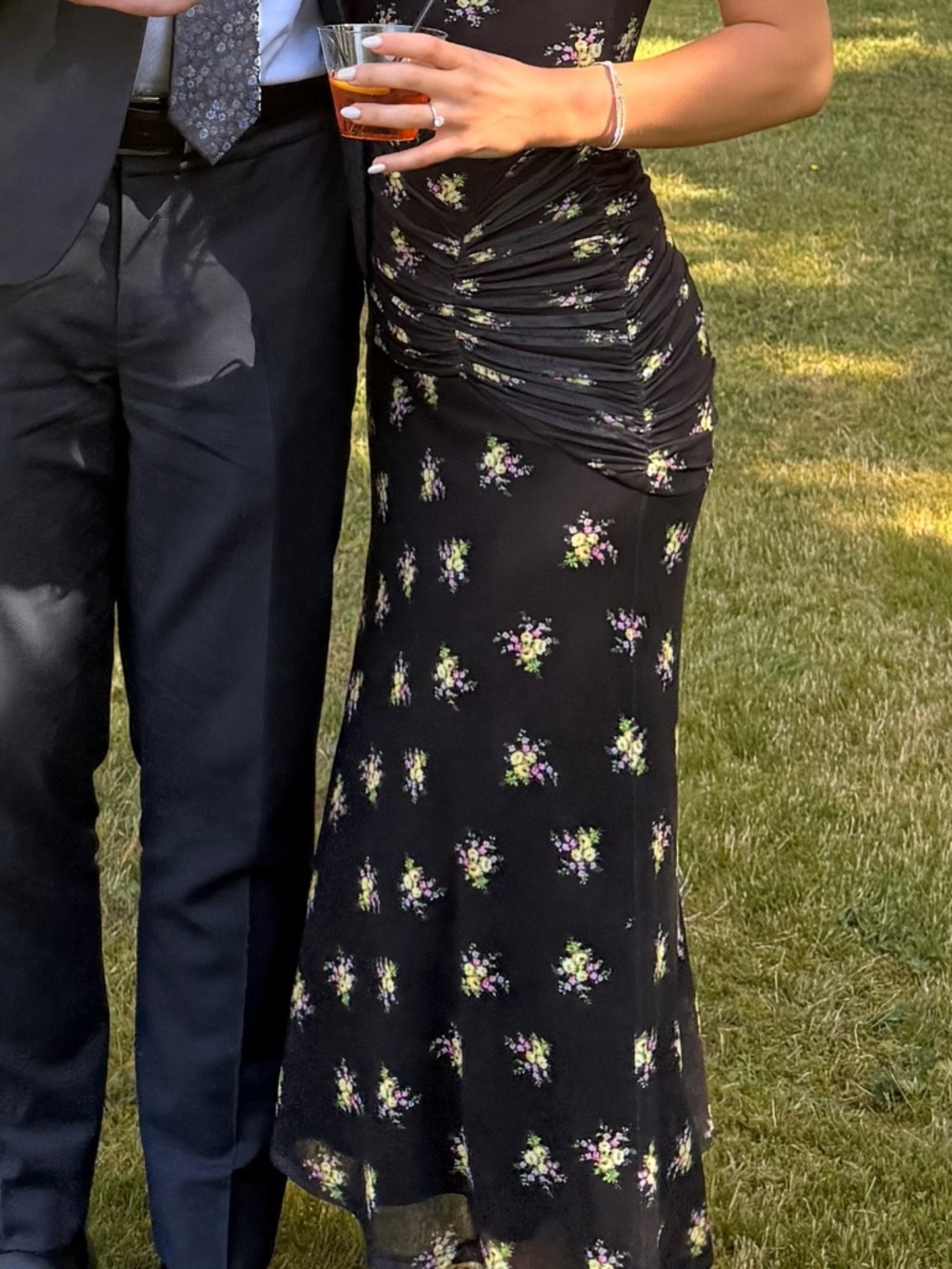 AFRM Black Floral Mesh Midi Dress - Picture 5 of 5